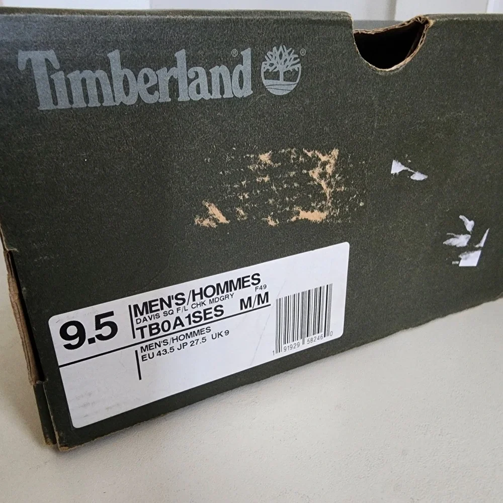 Timberland Davis Square Chukka Mens 9.5 Medium Grey Leather Canvas Boots NEW